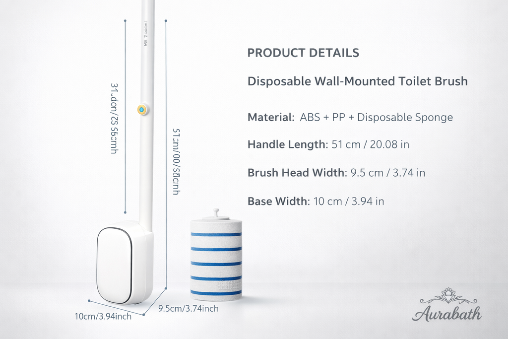 (Aurabath) Smart Toilet Cleaning Kit with Replaceable Sponge Heads