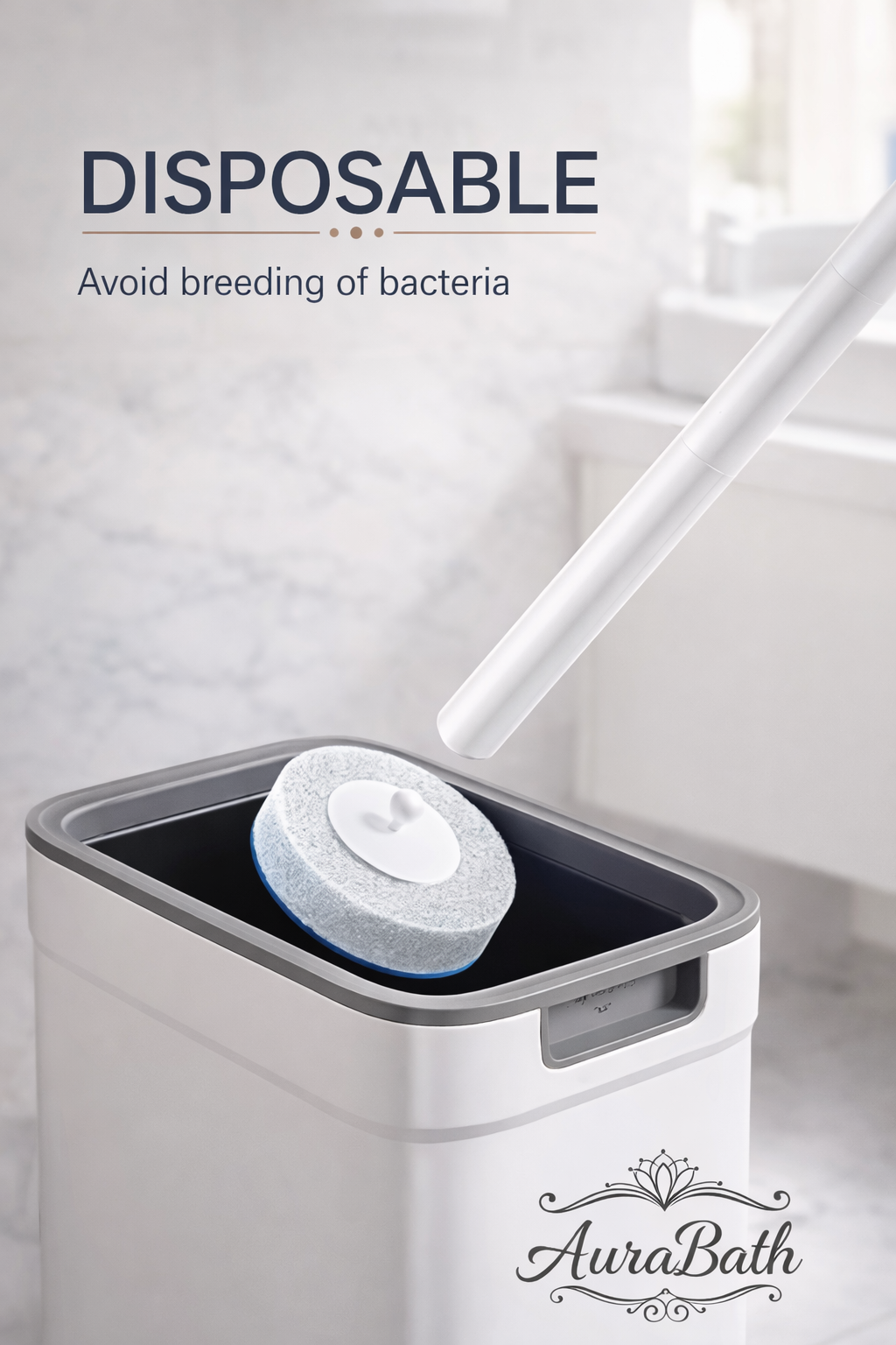 (Aurabath) Smart Toilet Cleaning Kit with Replaceable Sponge Heads